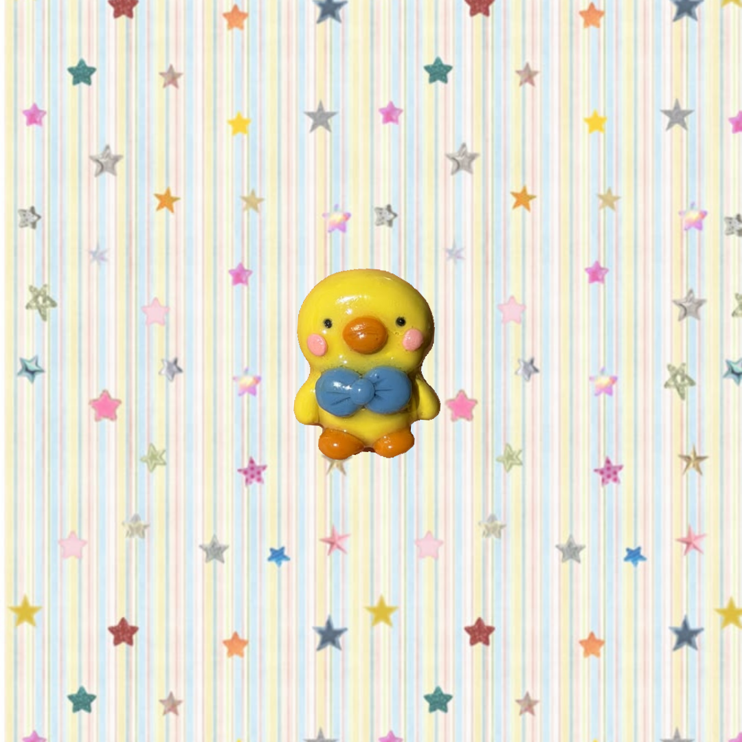 Bow Tie Chick handmade clay magnet