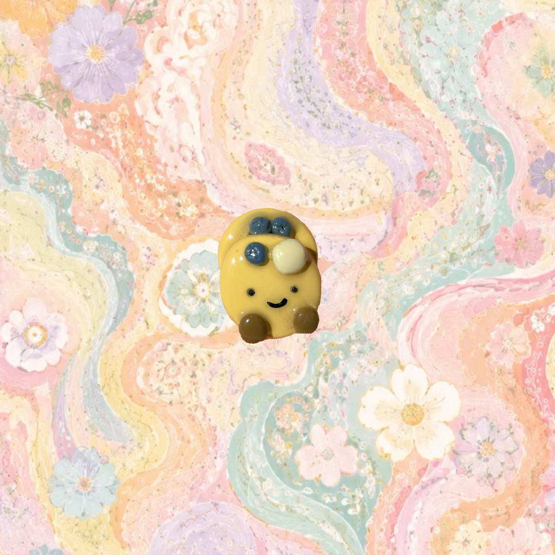 Blueberry Pancakes handmade clay magnet