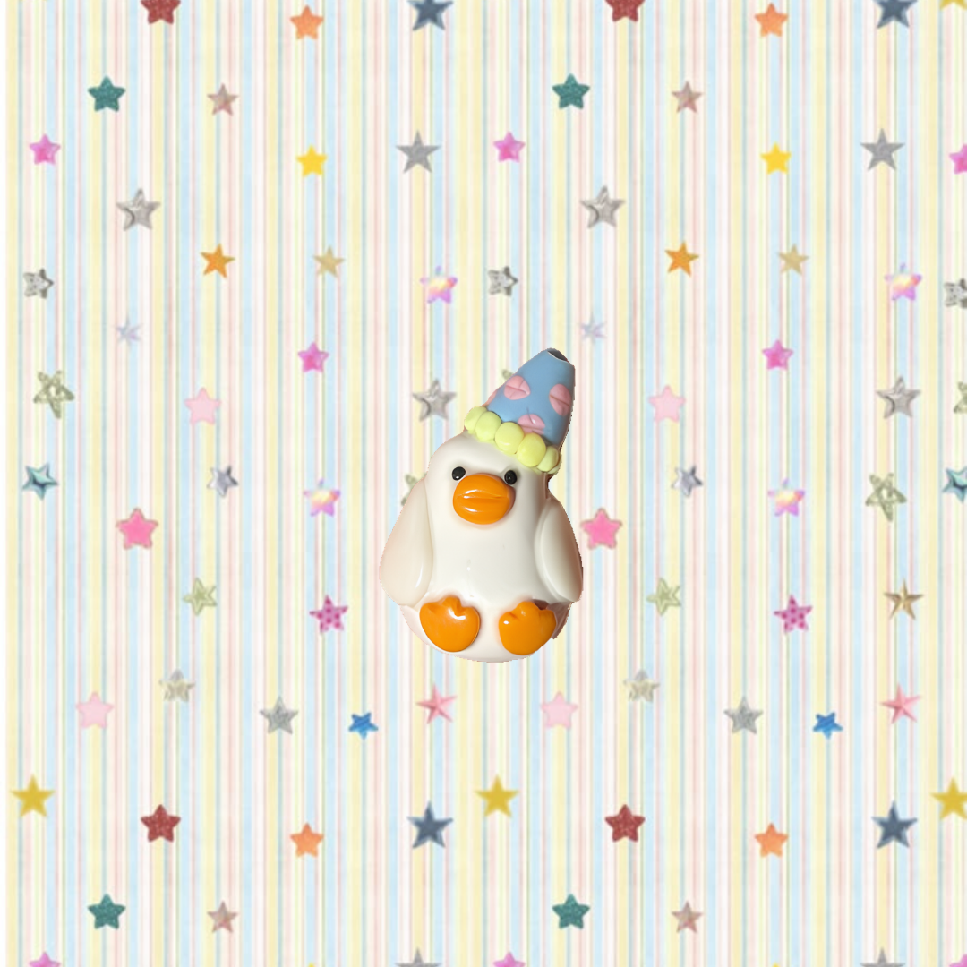 Birthday Duck handmade clay magnet