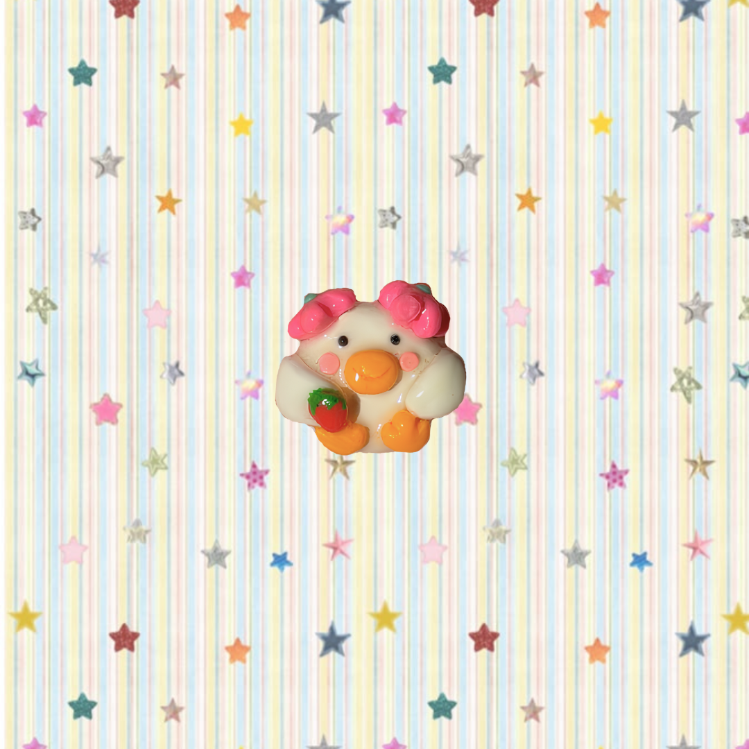 Sweetheart Duck handmade clay magnet